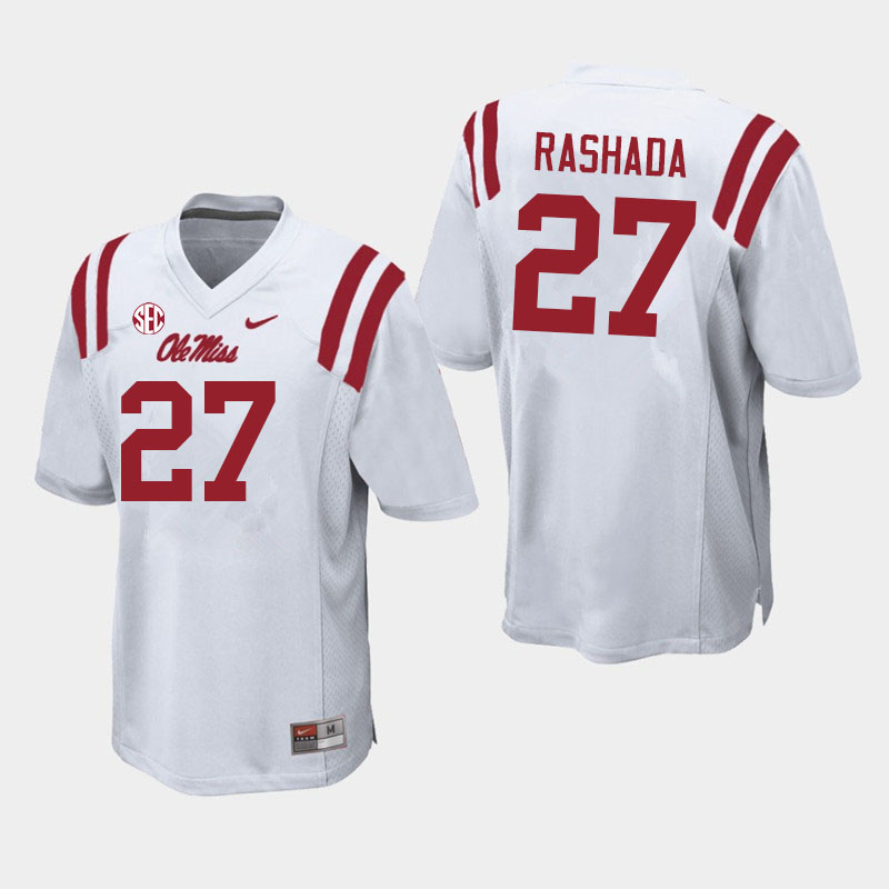 Ole Miss Rebels #27 Roman Rashada College Football Jerseys Sale-White